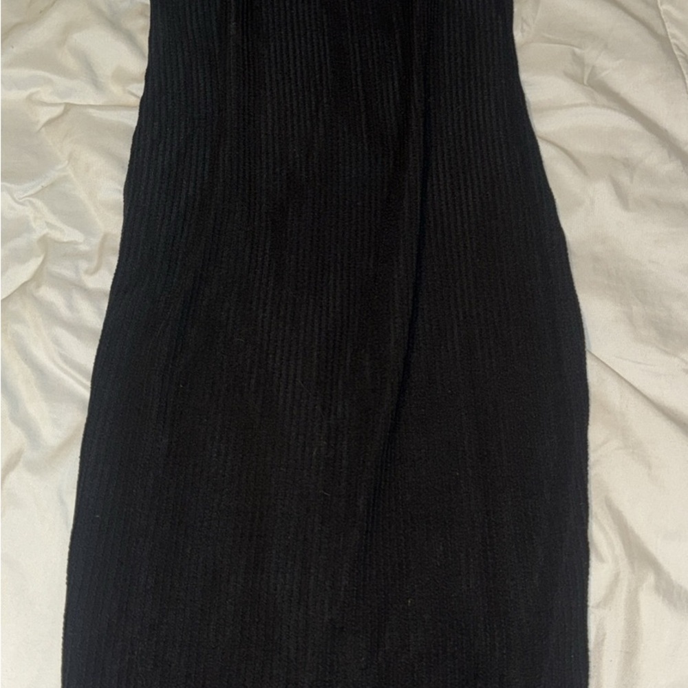 No Boundaries Black Ribbed Prom Dress